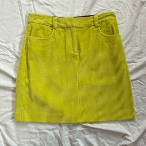Boden size 8 regular, chartreuse colored corduroy skirt